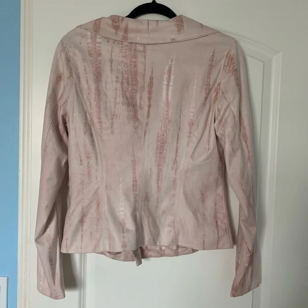 BLANKNYC Faux Suede pink waterfall jacket NWT from Anthropologie Size Medium - Picture 3 of 12